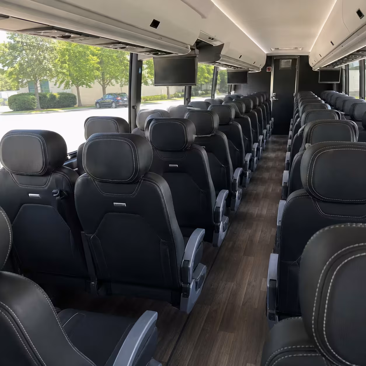 56 passenger charter bus inside